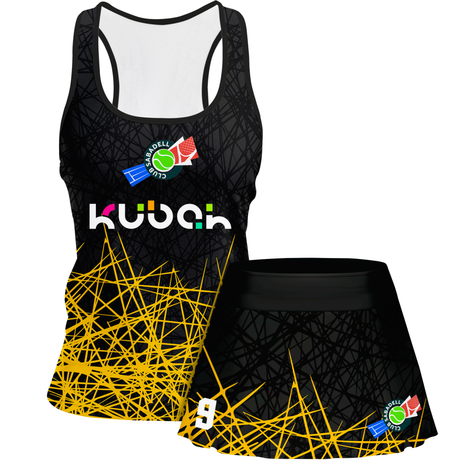 Conjunto pádel mujer tirantes sublimado modelo líneas