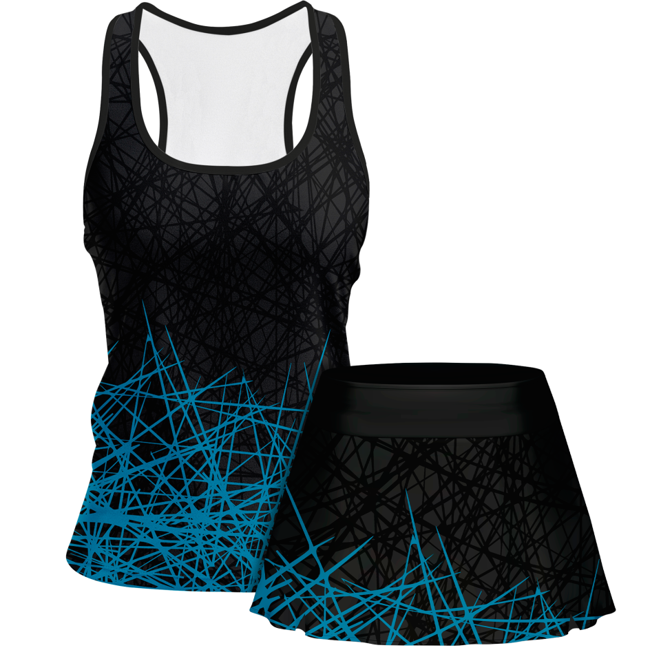 Conjunto pádel mujer tirantes sublimado modelo líneas