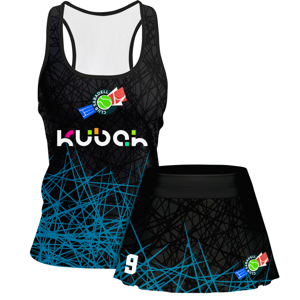 Conjunto pádel mujer tirantes sublimado modelo líneas