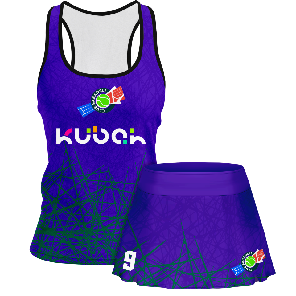 Conjunto pádel mujer tirantes sublimado modelo líneas