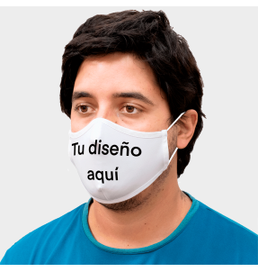 Mascarilla neopreno súper grande blanca homologada con protección +91% personalización fullprint