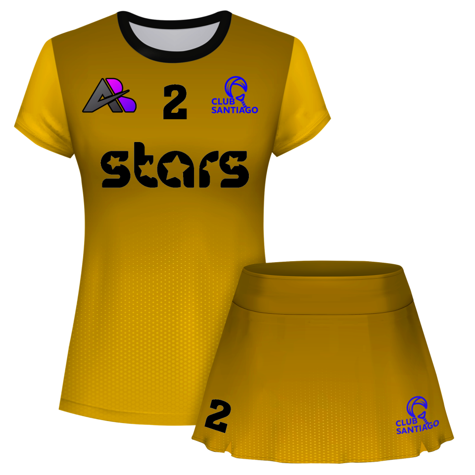 Conjunto pádel mujer manga corta sublimado modelo degradado