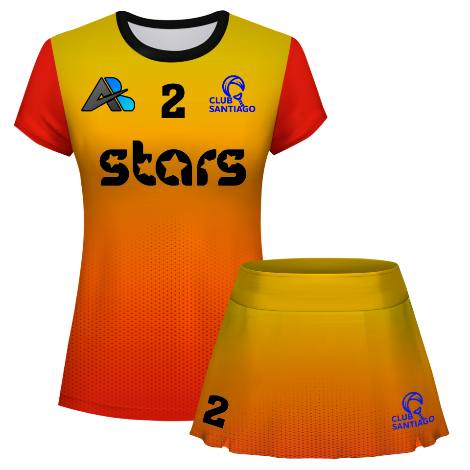 Conjunto pádel mujer manga corta sublimado modelo degradado