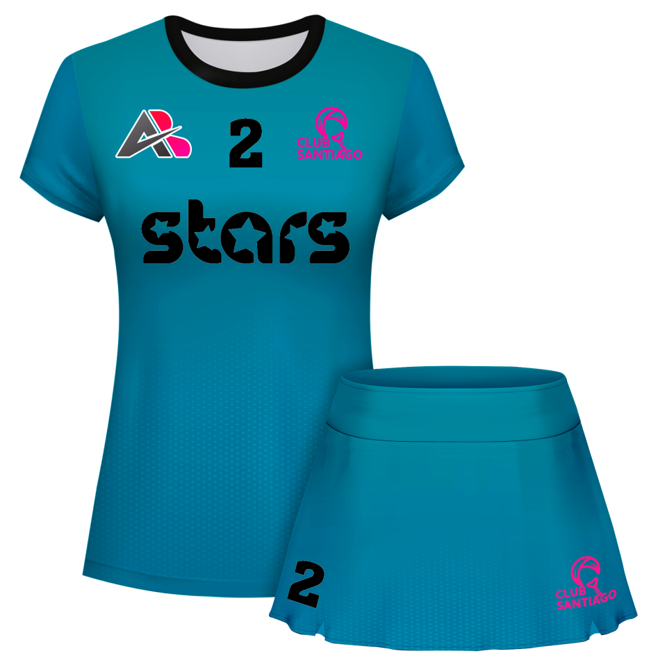 Conjunto pádel mujer manga corta sublimado modelo degradado