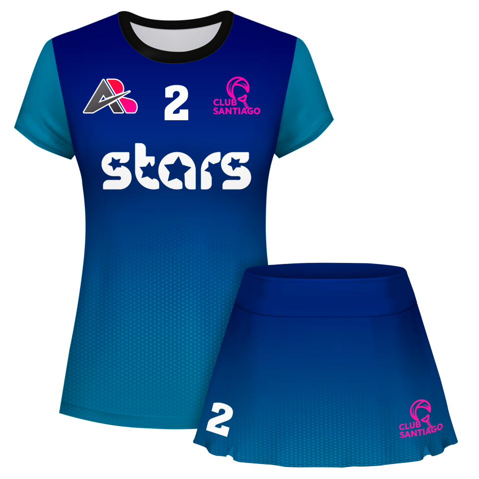 Conjunto pádel mujer manga corta sublimado modelo degradado