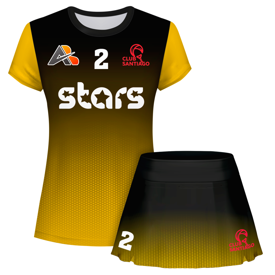 Conjunto pádel mujer manga corta sublimado modelo degradado