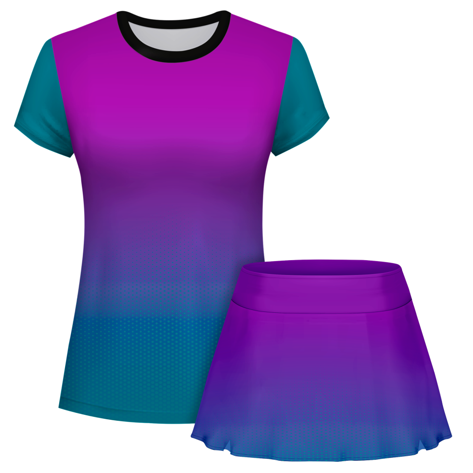 Conjunto pádel mujer manga corta sublimado modelo degradado