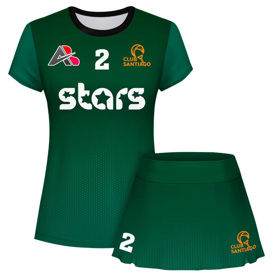 Conjunto pádel mujer manga corta sublimado modelo degradado