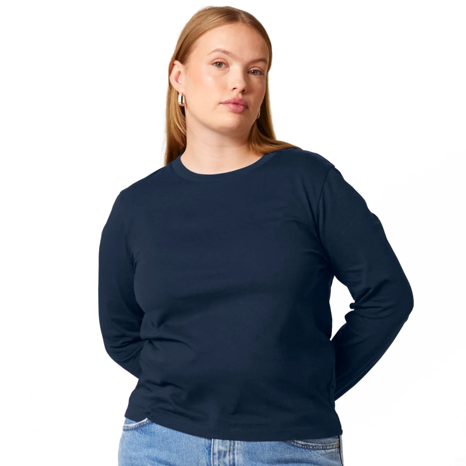 Camiseta de mujer suelta manga larga personalizada