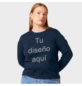 Camiseta de mujer suelta manga larga personalizada
