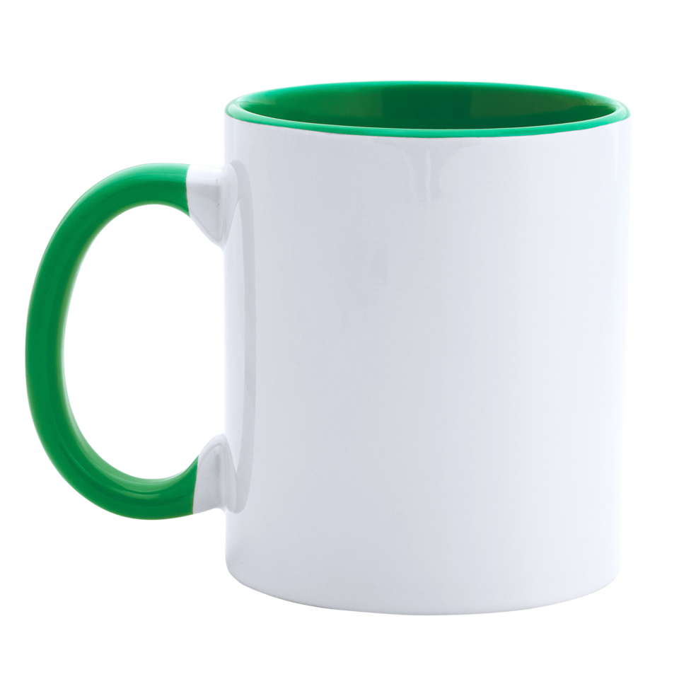 Taza con interior y asa de color personalizada