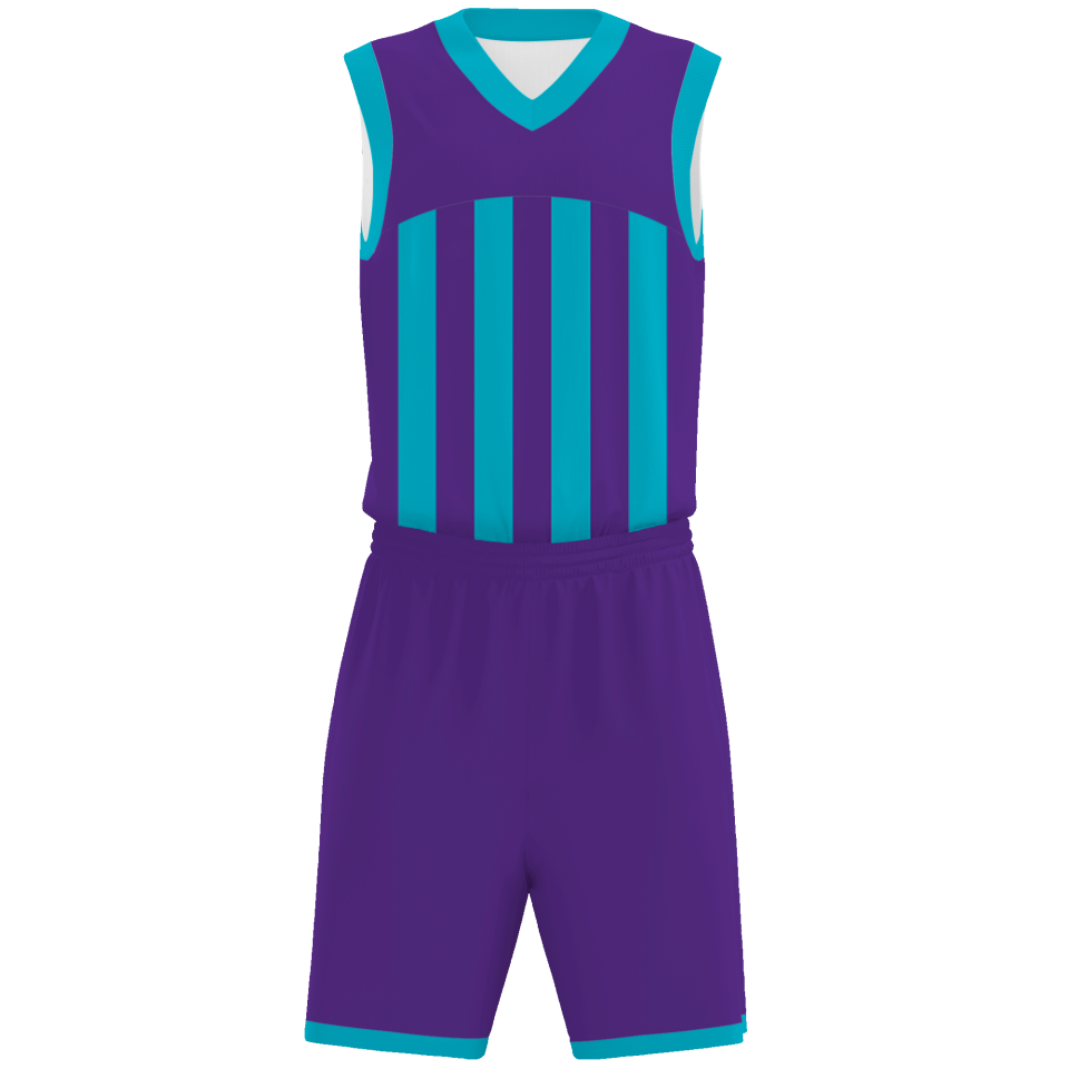 Conjunto de baloncesto sublimado modelo rayado personalizado