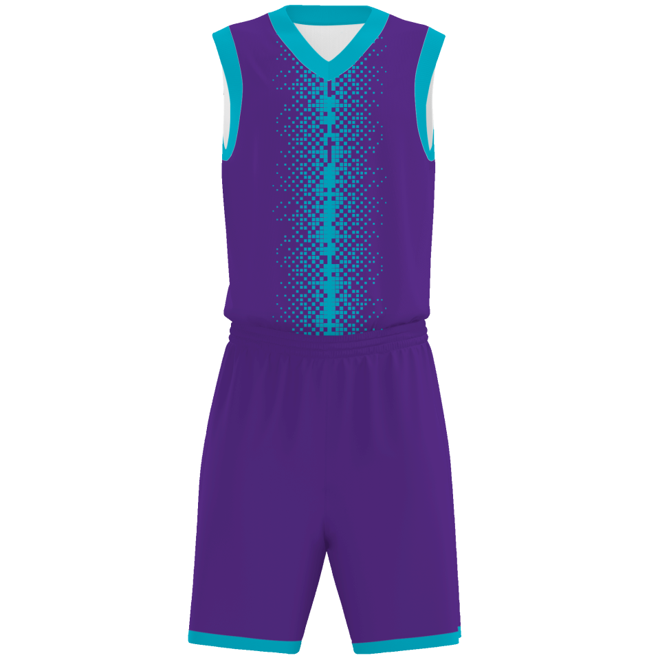 Conjunto de baloncesto sublimado modelo pixeles personalizado