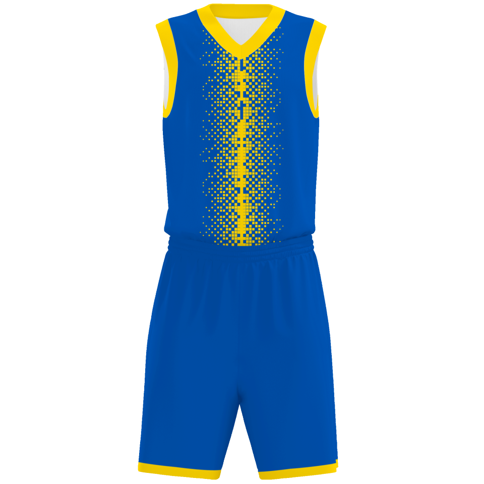 Conjunto de baloncesto sublimado modelo pixeles personalizado
