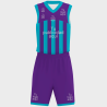 Conjunto de baloncesto sublimado modelo rayado personalizado