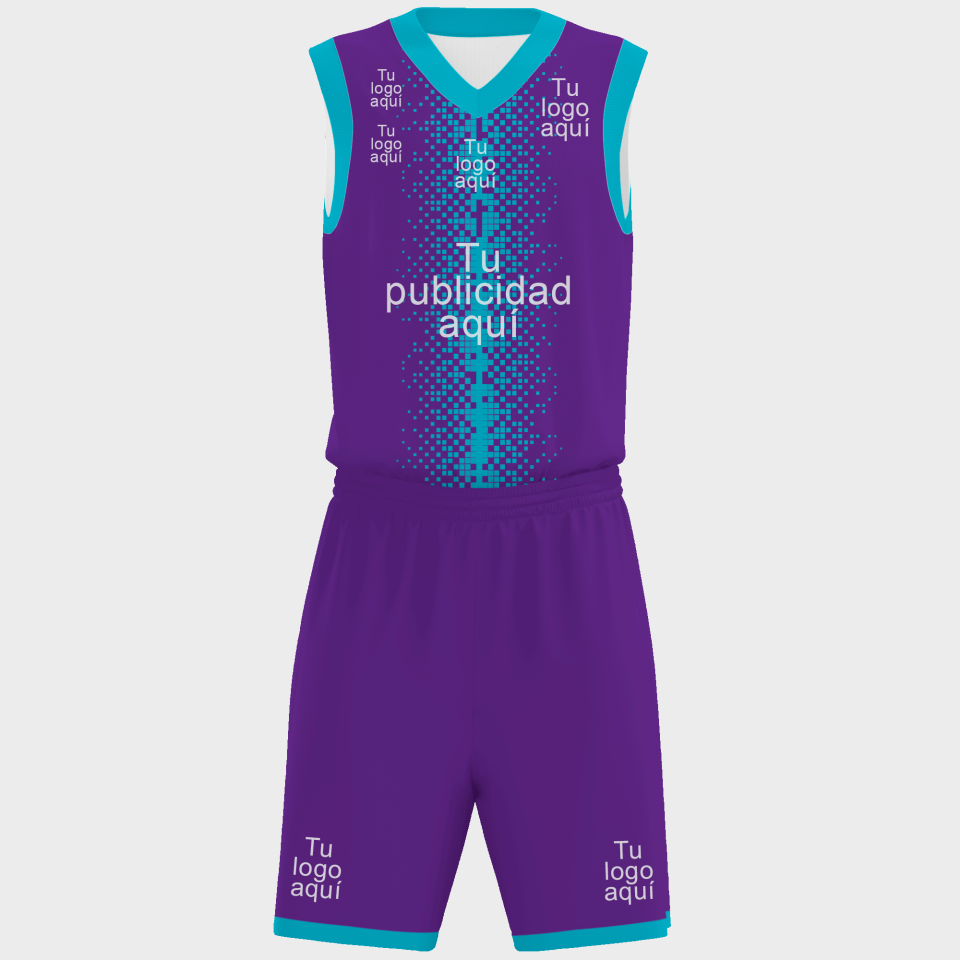 Conjunto de baloncesto sublimado modelo pixeles personalizado