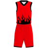 Conjunto de baloncesto sublimado modelo fuego personalizado
