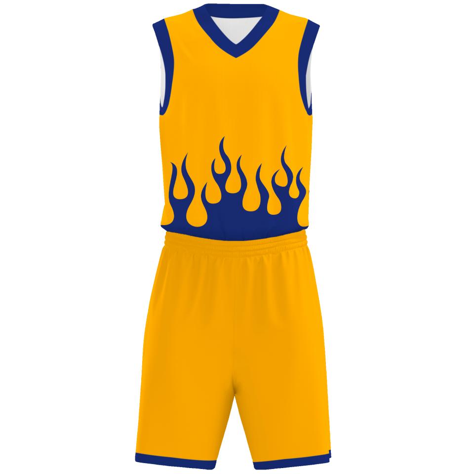 Conjunto de baloncesto sublimado modelo fuego personalizado