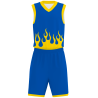 Conjunto de baloncesto sublimado modelo fuego personalizado