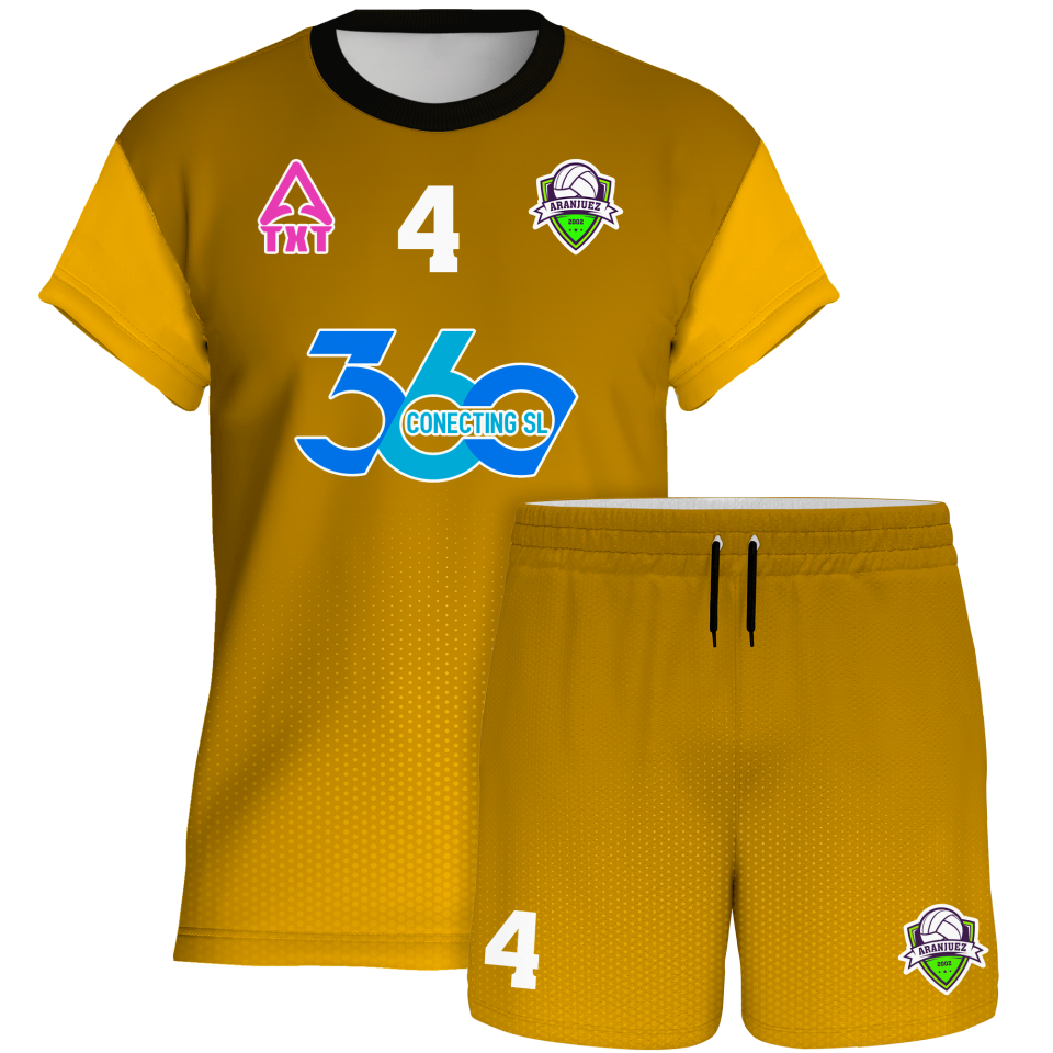 Conjunto voley manga corta sublimado modelo degradado