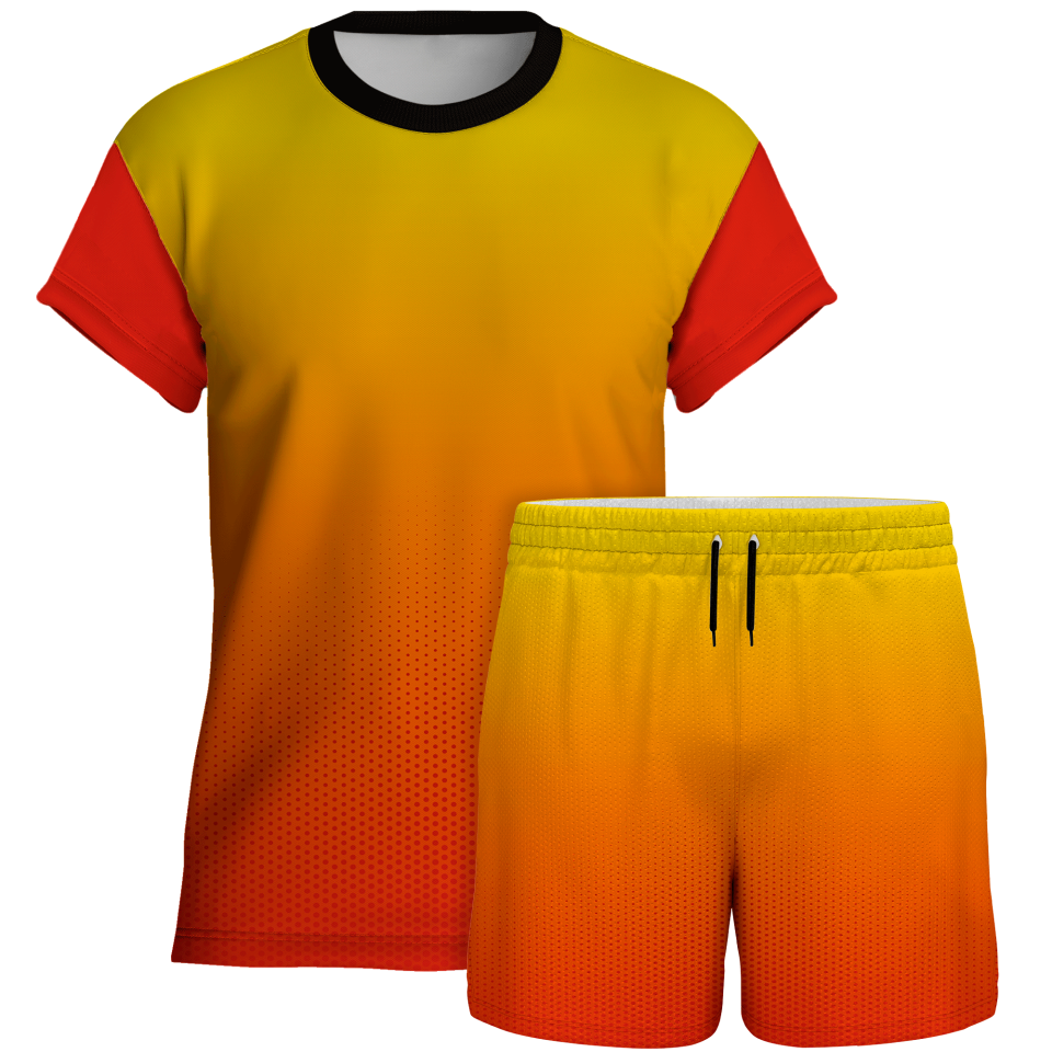 Conjunto voley manga corta sublimado modelo degradado