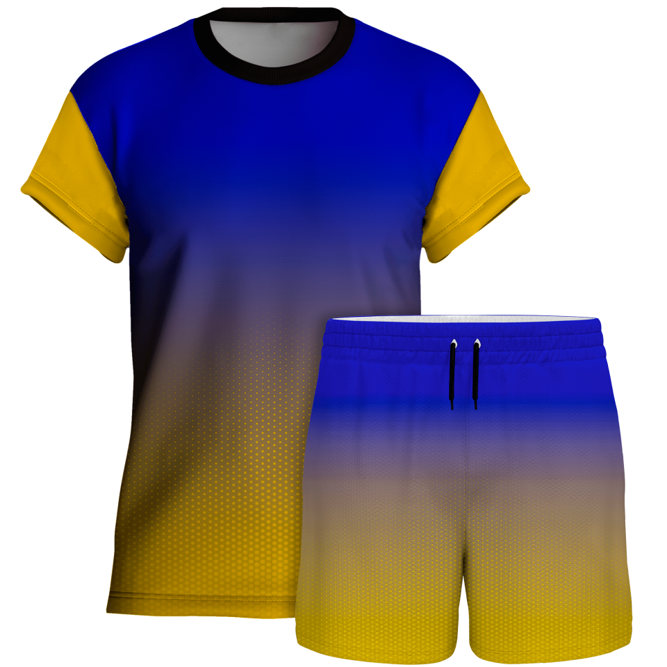 Conjunto voley manga corta sublimado modelo degradado