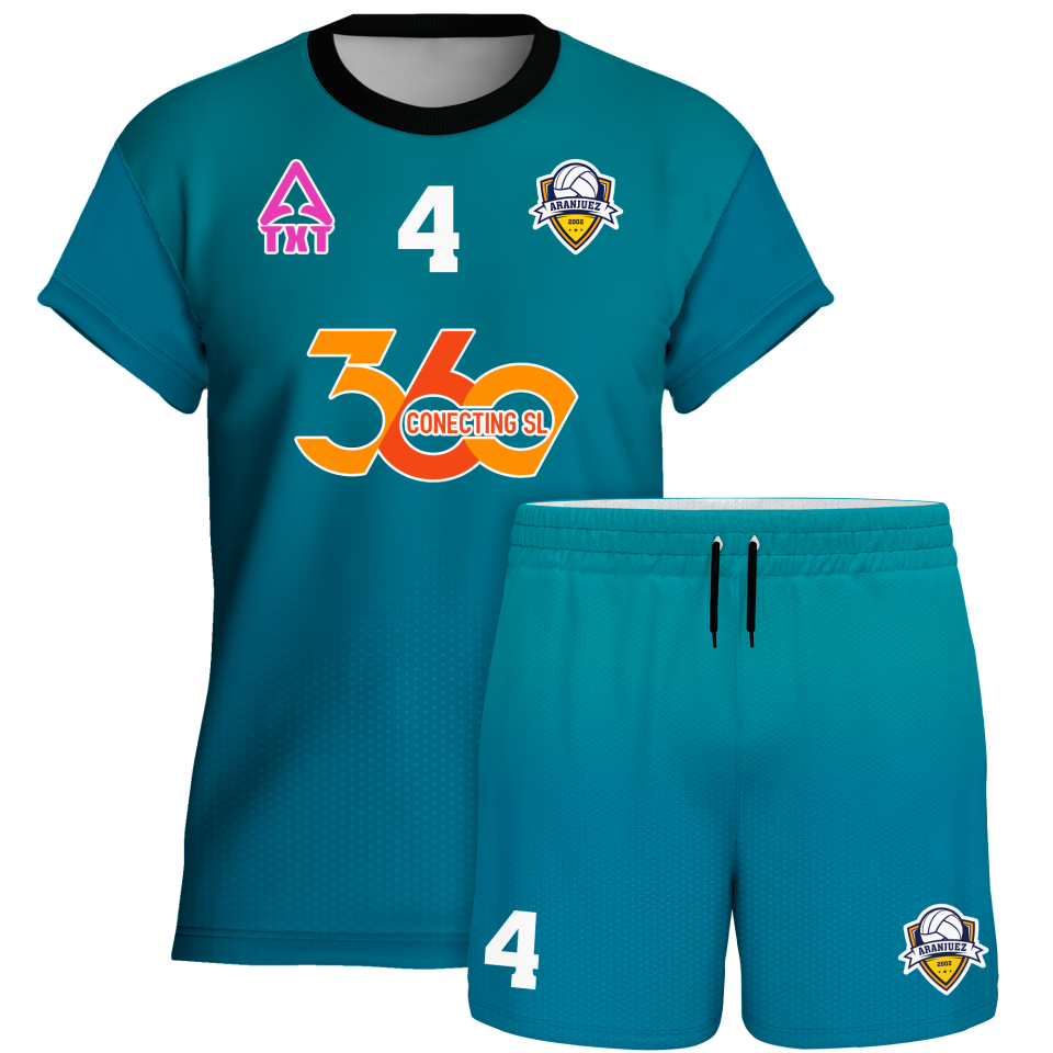 Conjunto voley manga corta sublimado modelo degradado