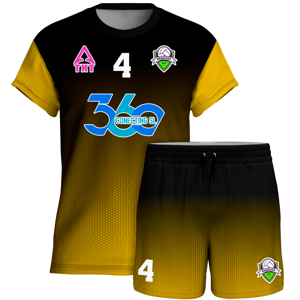 Conjunto voley manga corta sublimado modelo degradado