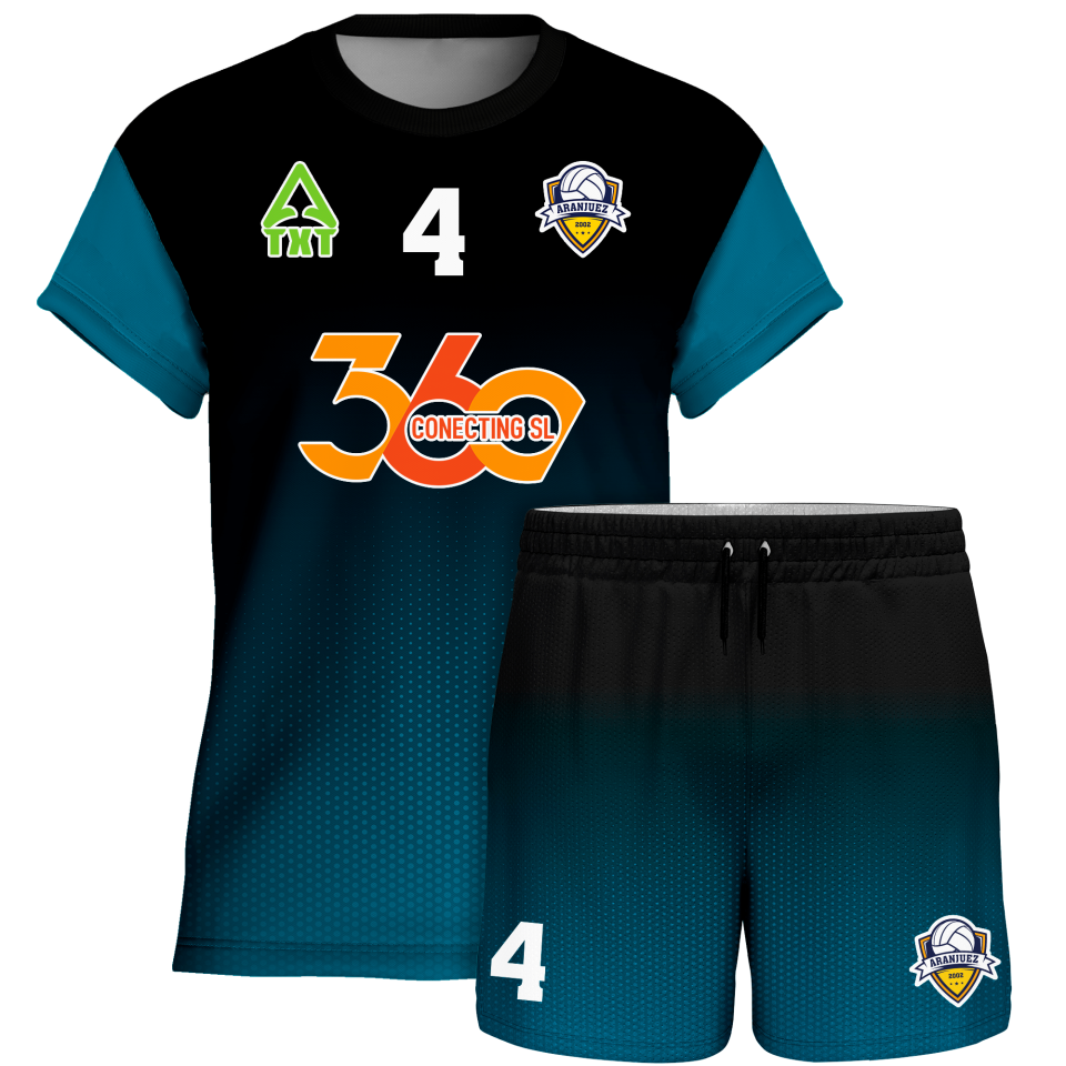 Conjunto voley manga corta sublimado modelo degradado