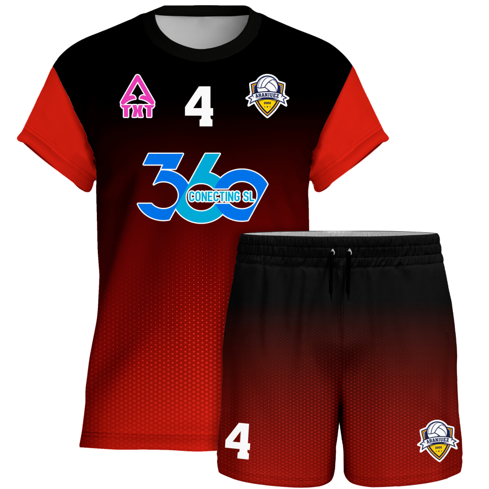 Conjunto voley manga corta sublimado modelo degradado