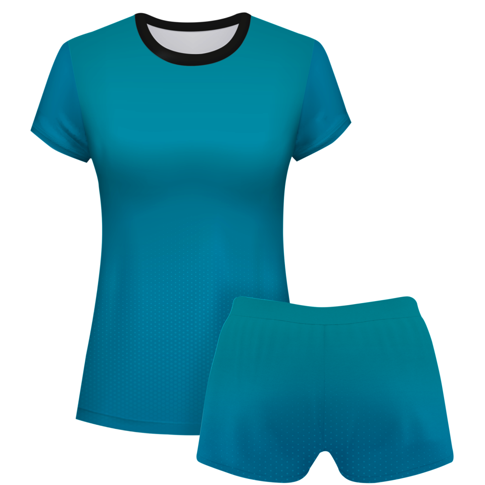 Conjunto voley mujer manga corta sublimado modelo degradado