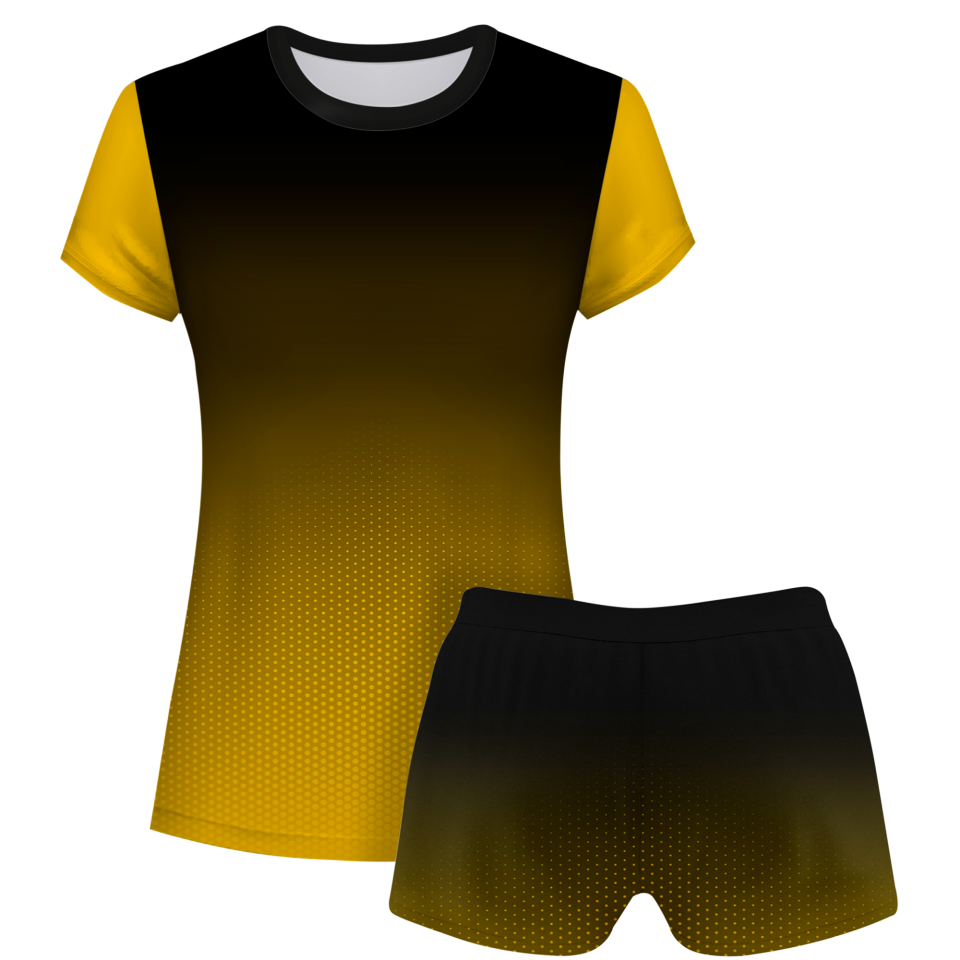 Conjunto voley mujer manga corta sublimado modelo degradado