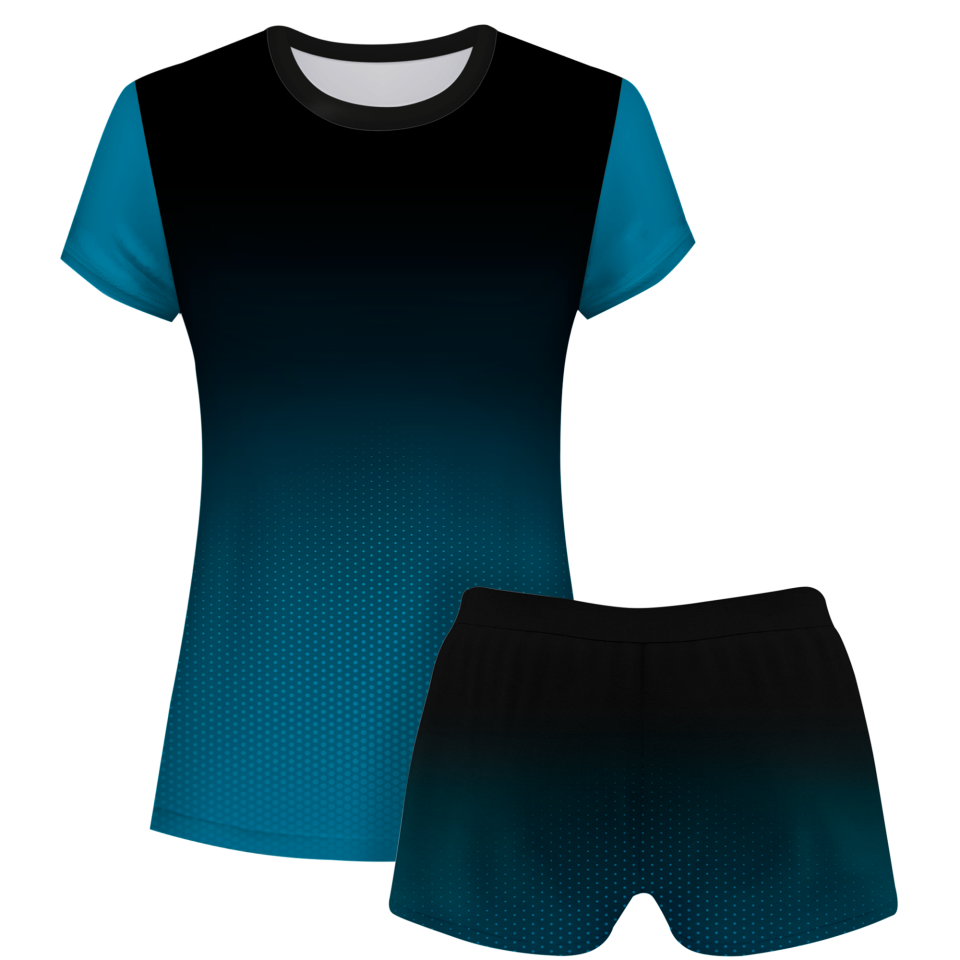 Conjunto voley mujer manga corta sublimado modelo degradado