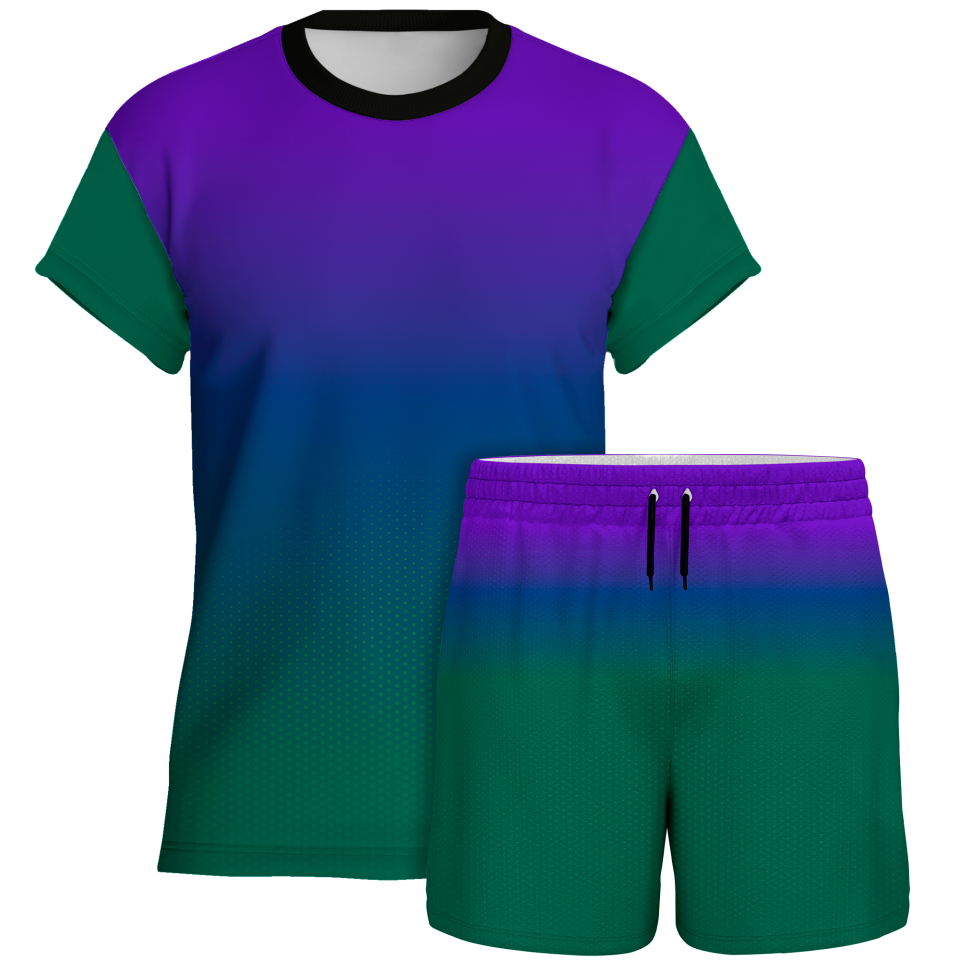 Conjunto voley manga corta sublimado modelo degradado