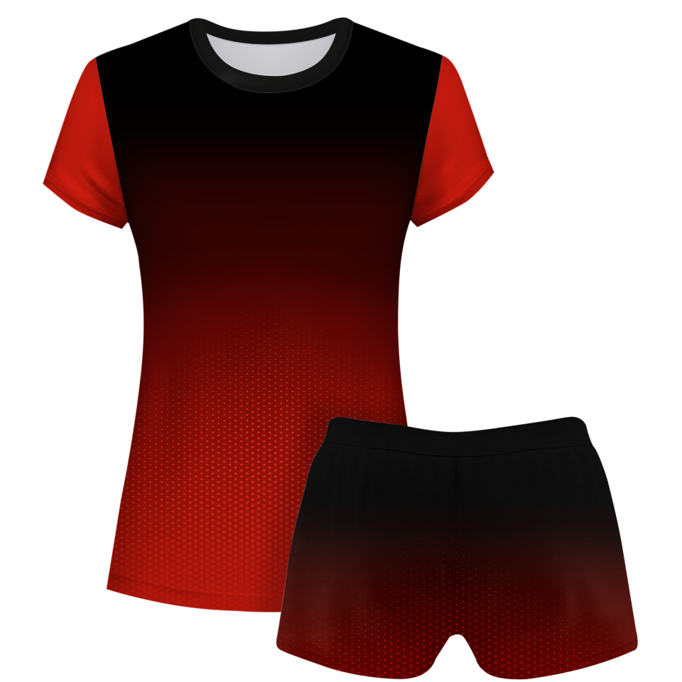 Conjunto voley mujer manga corta sublimado modelo degradado