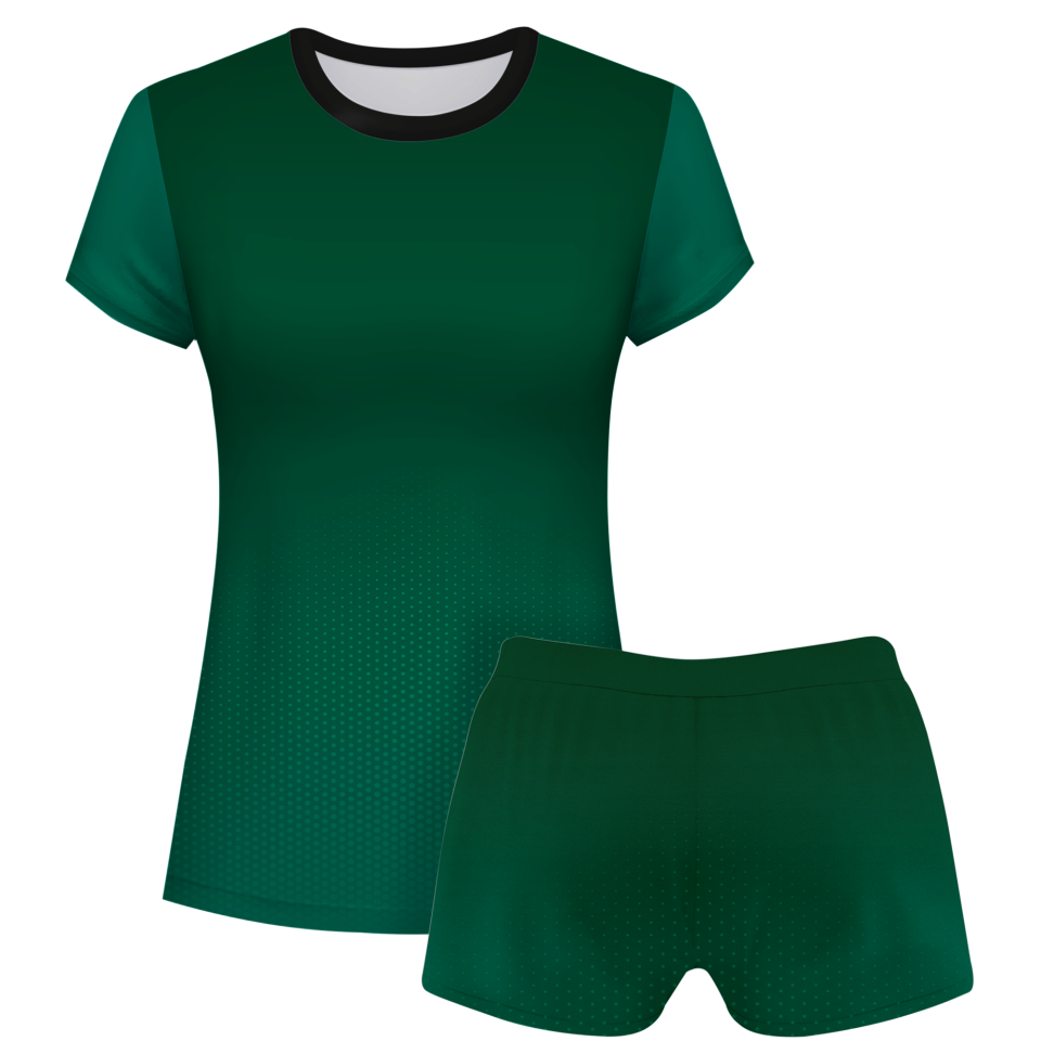 Conjunto voley mujer manga corta sublimado modelo degradado