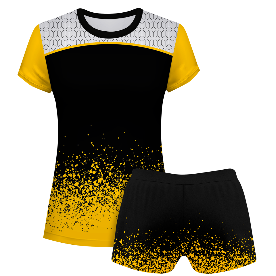 Conjunto voley mujer manga corta sublimado modelo corte