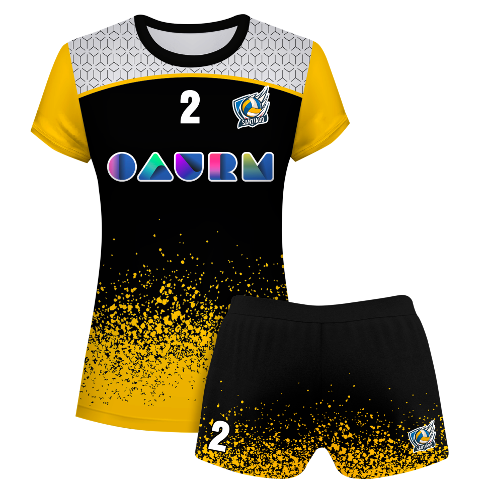Conjunto voley mujer manga corta sublimado modelo corte