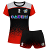 Conjunto voley mujer manga corta sublimado modelo corte