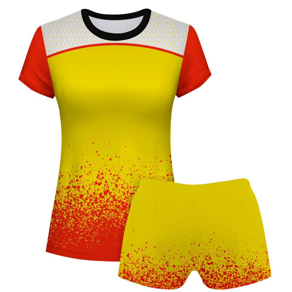 Conjunto voley mujer manga corta sublimado modelo corte