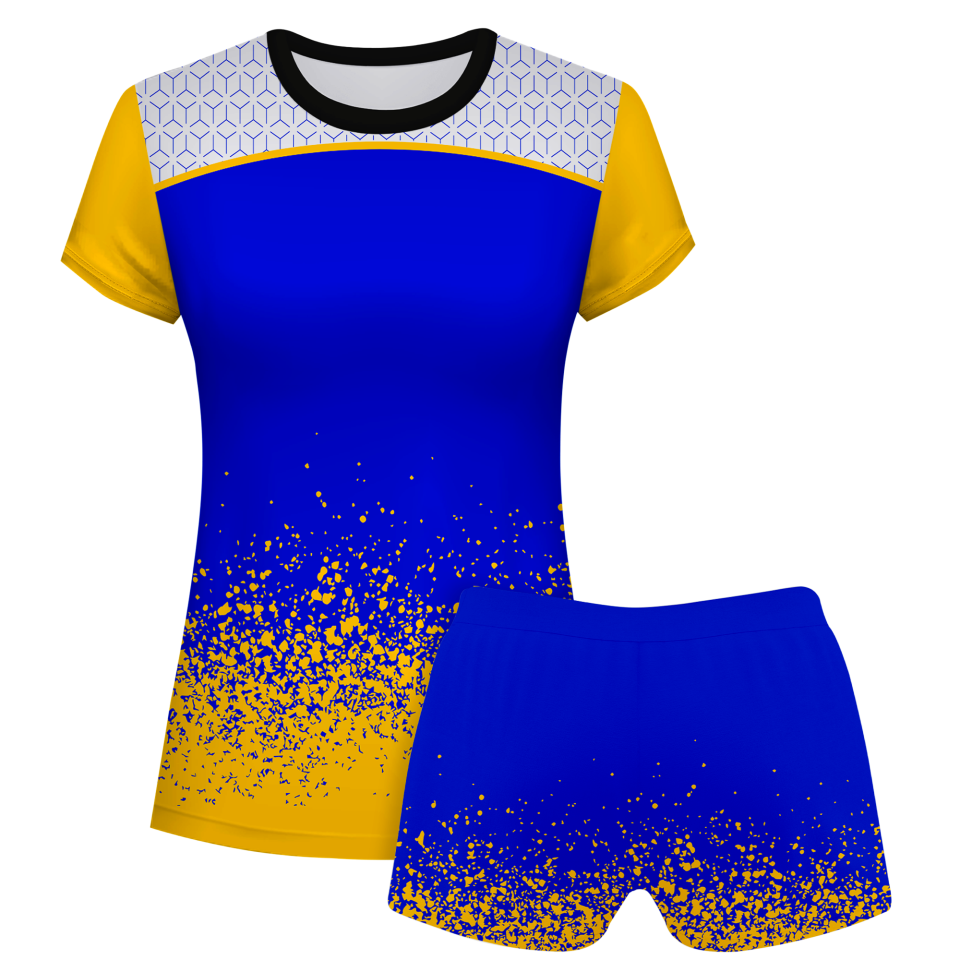 Conjunto voley mujer manga corta sublimado modelo corte