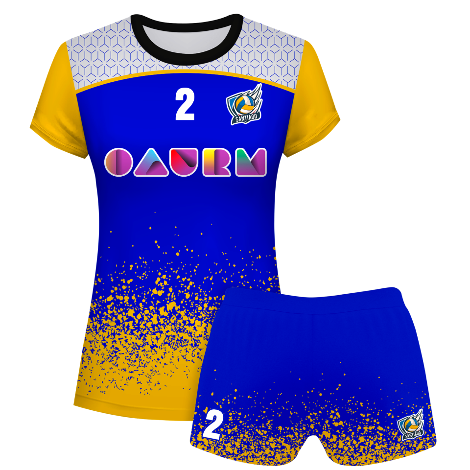 Conjunto voley mujer manga corta sublimado modelo corte