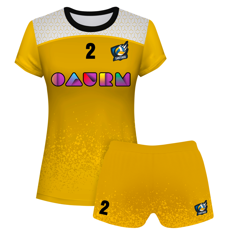 Conjunto voley mujer manga corta sublimado modelo corte