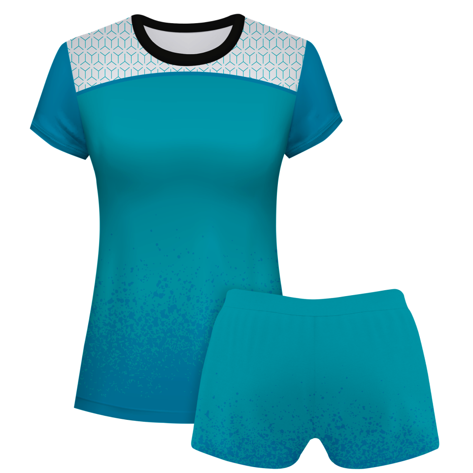 Conjunto voley mujer manga corta sublimado modelo corte