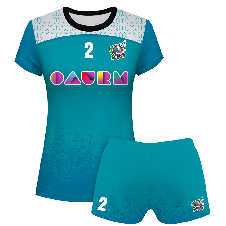 Conjunto voley mujer manga corta sublimado modelo corte