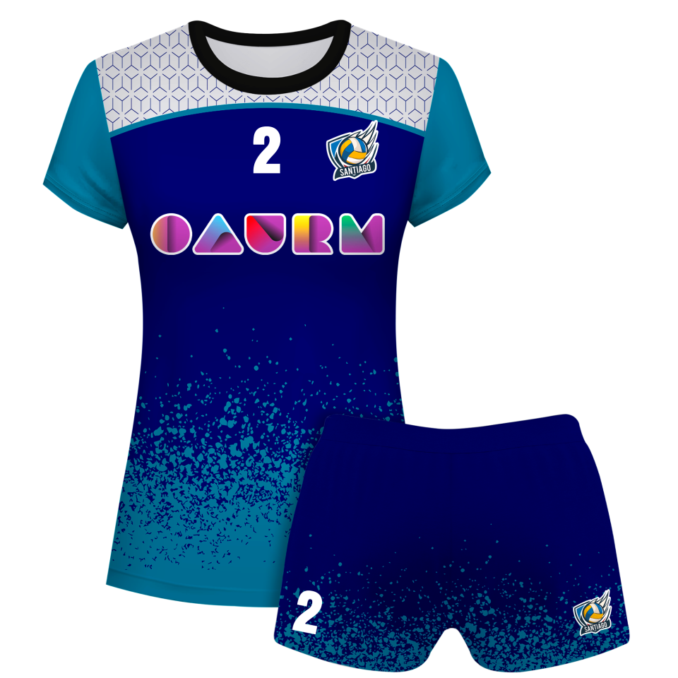 Conjunto voley mujer manga corta sublimado modelo corte