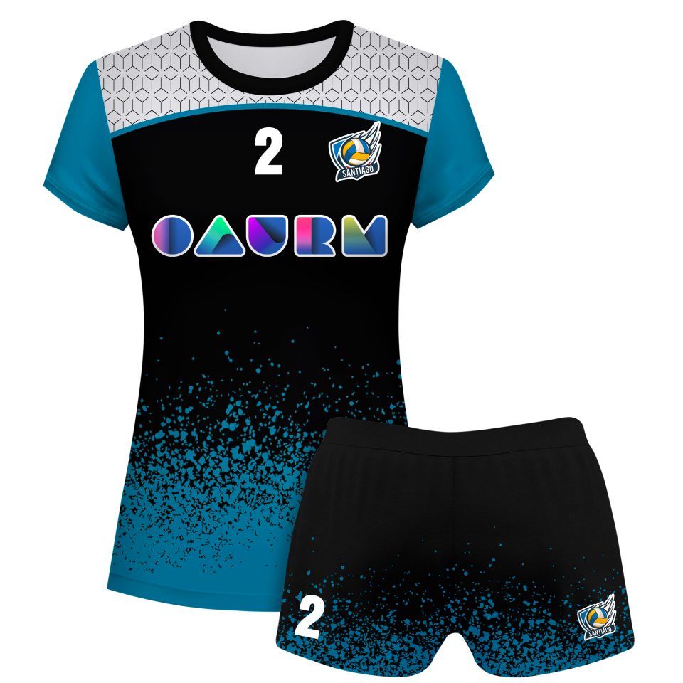 Conjunto voley mujer manga corta sublimado modelo corte