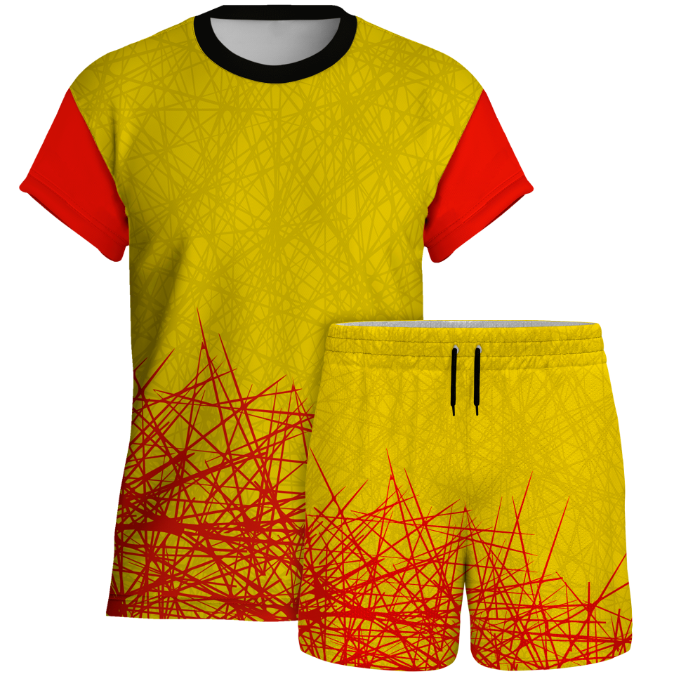 Conjunto voley manga corta sublimado modelo líneas