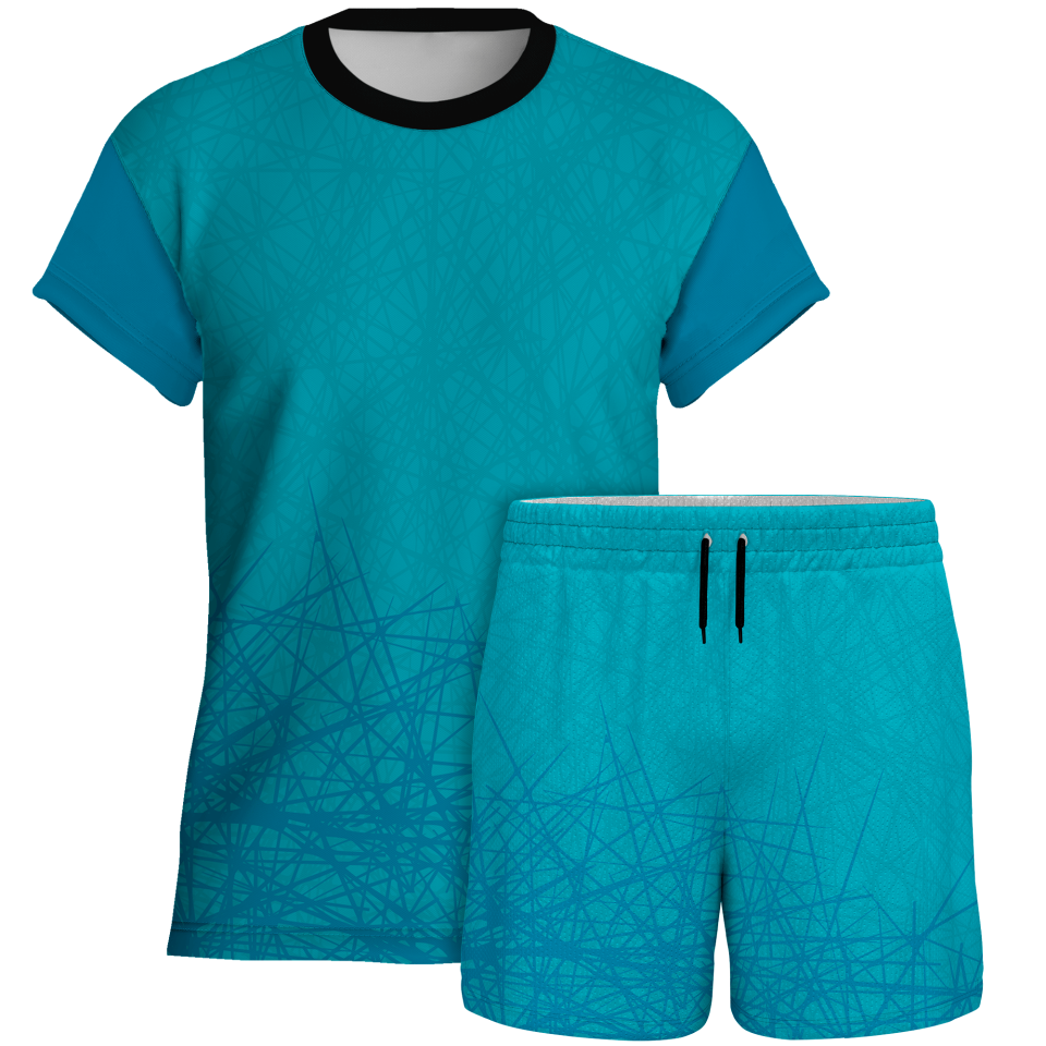 Conjunto voley manga corta sublimado modelo líneas