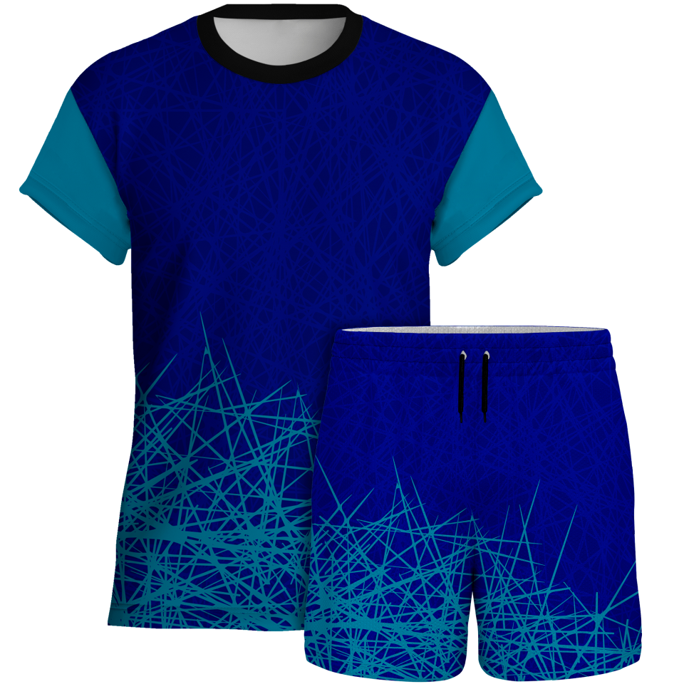 Conjunto voley manga corta sublimado modelo líneas